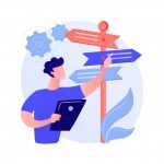 Decision making abstract concept vector illustration.