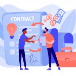 Licensing contract concept vector illustration